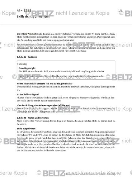 Selbstverletzendes Verhalten: Skills richtig anwenden