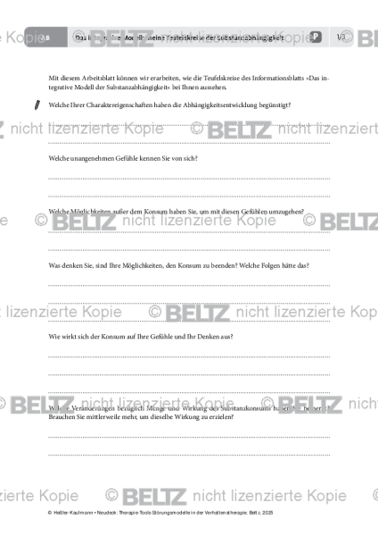 Störungsmodelle: Das integrative Modell: meine Teufelskreise der Substanzabhängigkeit