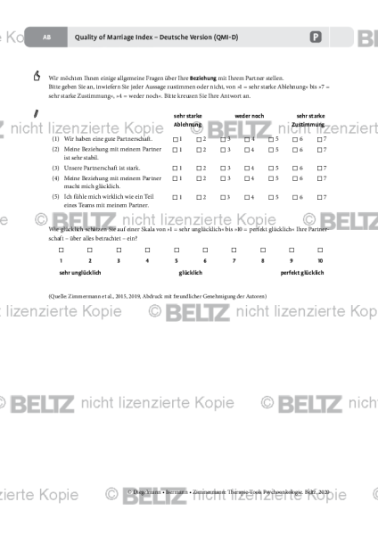 Psychoonkologie: Quality of Marriage Index – Deutsche Version (QMI-D)