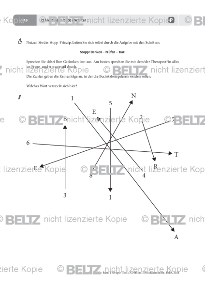 ADHS im Erwachsenenalter: Zahlenfolgen bilden Wörter 1