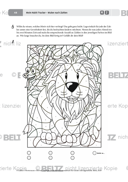 Ressourcenmalbuch: Mein Habit Tracker – Malen nach Zahlen