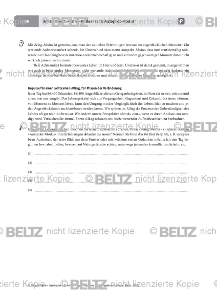 Psychoonkologie: Achtsamkeit: »Being-Modus« statt Autopilot-Modus