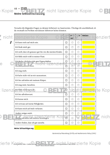 Selbstwert: Meine Selbsteinschätzung