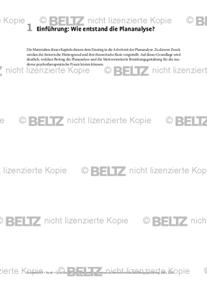 Einleitung: Wie entstand die Plananalyse?