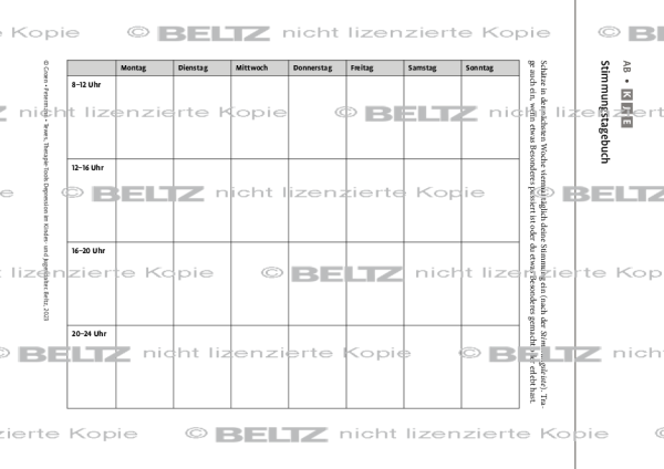 Depression: Stimmungstagebuch