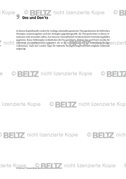 Schematherapie: Einleitung Dos und Don’ts
