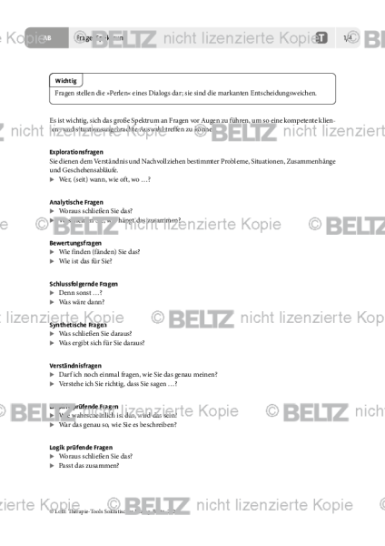 Sokratischer Dialog: Frage-Spektrum