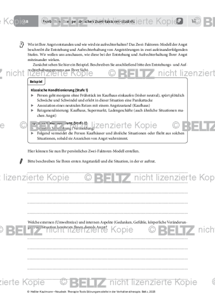 Störungsmodelle: Erarbeiten eines persönlichen Zwei-Faktoren-Modells