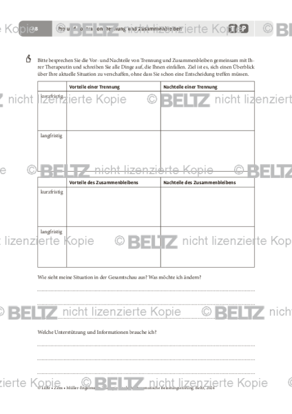 PTBS: Pro und Contra von Trennung und Zusammenbleiben