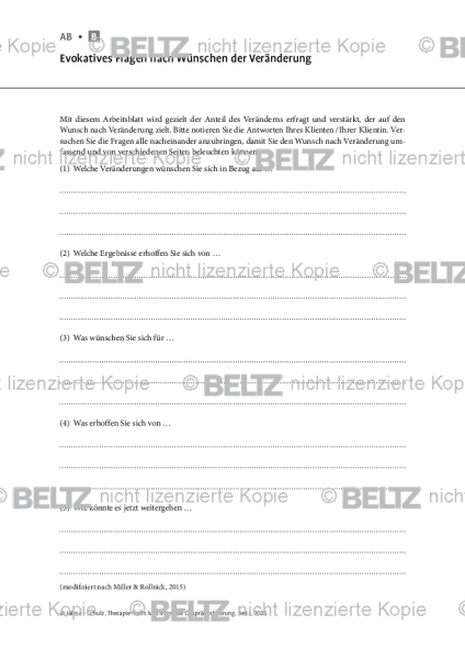 Motivierende Gesprächsführung: Evokatives Fragen nach Wünschen der Veränderung