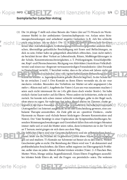 Schematherapie Kinder: Exemplarischer Gutachter-Antrag