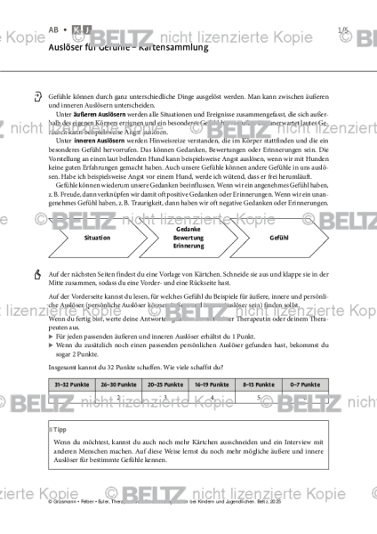 Emotionsregulation (K/J): Auslöser für Gefühle – Kartensammlung