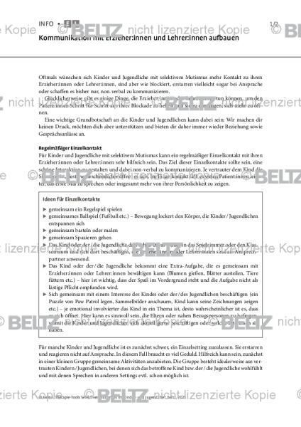 Selektiver Mutismus: Kommunikation mit Erzieher:innen und Lehrer:innen aufbauen