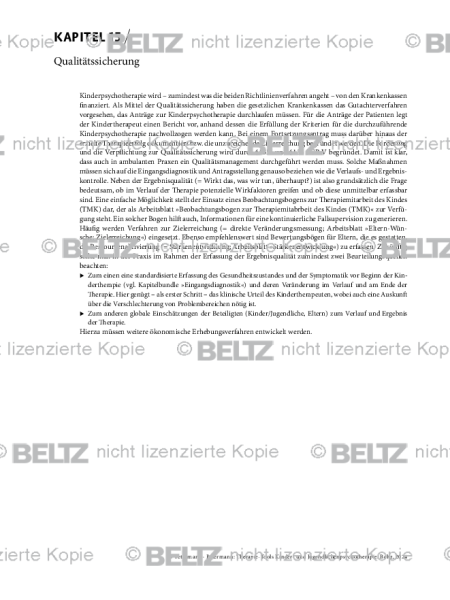 Kinder- und Jugendlichenpsychotherapie: Einleitung Qualitätssicherung