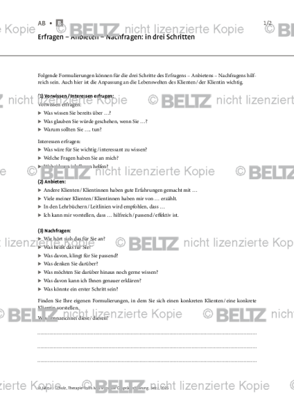 Motivierende Gesprächsführung: Erfragen – Anbieten – Nachfragen: in drei Schritten