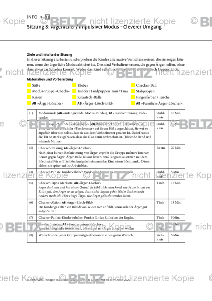 Schematherapie in Gruppe: Sitzung 8: Ärgerlicher / Impulsiver Modus – Cleverer Umgang