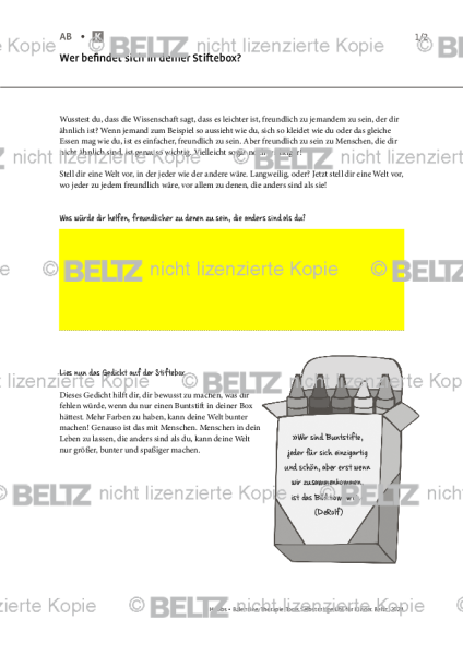 Selbstmitgefühl für Kinder: Wer befindet sich in deiner Stiftebox?