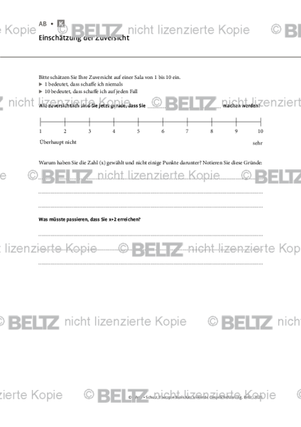 Motivierende Gesprächsführung: Einschätzung der Zuversicht
