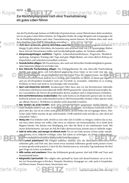 EMDR: Zur Rückfallprophylaxe nach einer Traumatisierung: ein gutes Leben führen