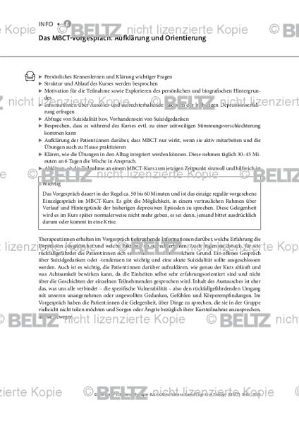 MBCT: Das MBCT-Vorgespräch: Aufklärung und Orientierung