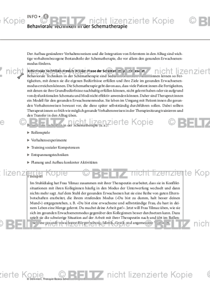 Schematherapie: Behaviorale Techniken in der Schematherapie