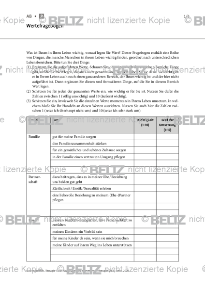 ACT: Wertefragebogen