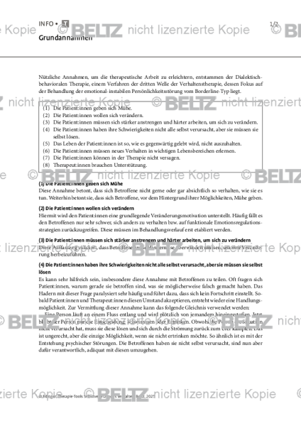 Selbstverletzendes Verhalten: Grundannahmen