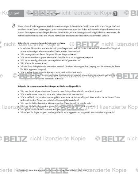 Aggression: Ressourcenorientierte Fragen