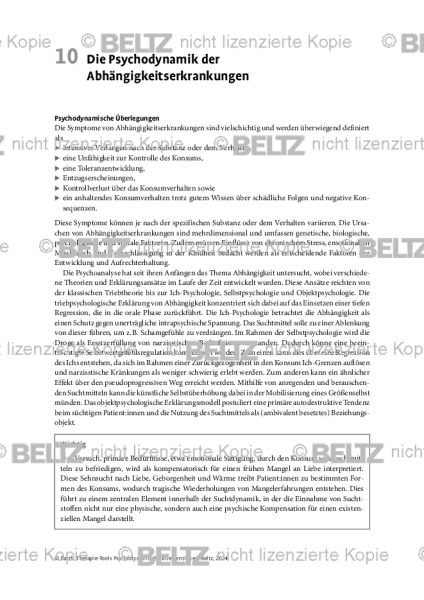 Psychodynamische Interventionen: Einleitung Die Psychodynamik der Abhängigkeitserkrankungen