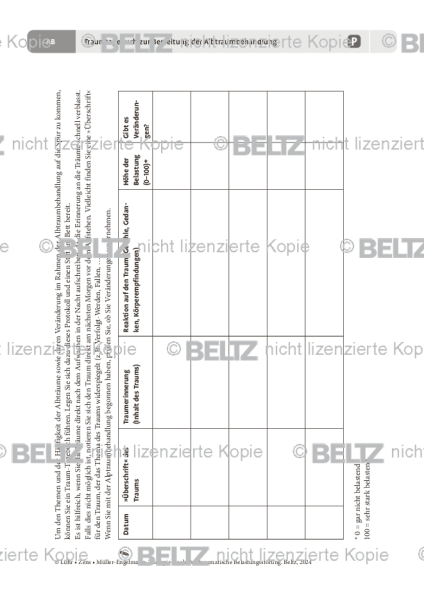 PTBS: Traumtagebuch zur Begleitung der Albtraumbehandlung