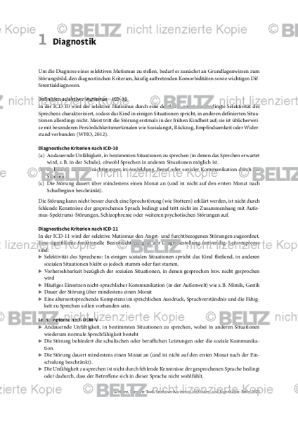 Selektiver Mutismus: Diagnostik