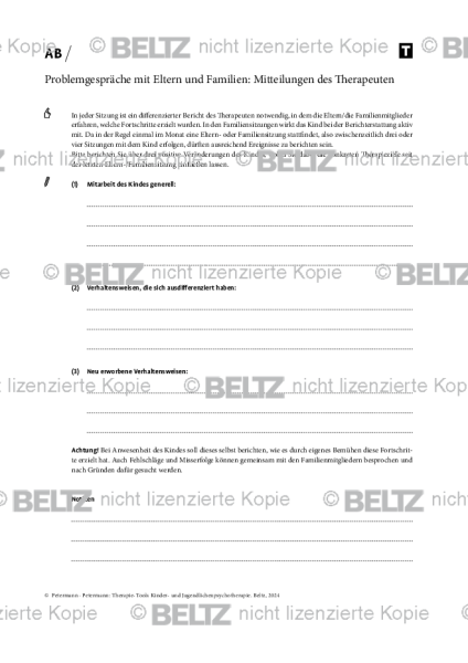 Kinder- und Jugendlichenpsychotherapie: Gespräche mit Familien: Mitteilungen des Therapeuten