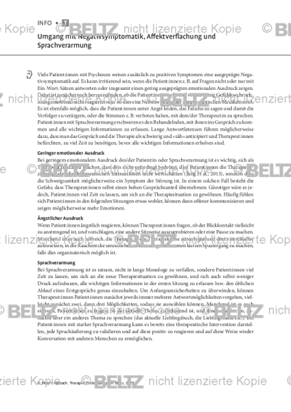 Psychosen: Umgang mit Negativsymptomatik, Affektverflachung und Sprachverarmung