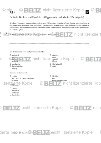 Bipolare Störungen: Gefühle, Denken und Handeln bei Hypomanie und Manie (Warnsignale)