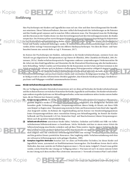 Kinder- und Jugendlichenpsychotherapie: Einführung