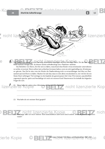 Elternarbeit: Elterliche Selbstfürsorge