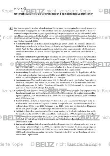 CBASP: Unterschiede zwischen chronischen und episodischen Depressionen