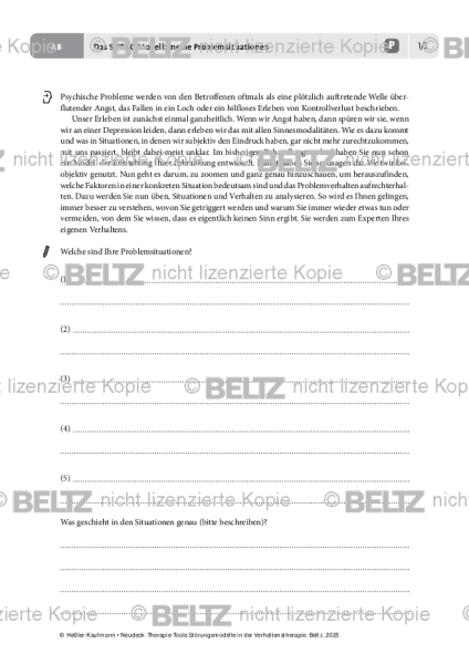 Störungsmodelle: Das SORKC-Modell: meine Problemsituationen