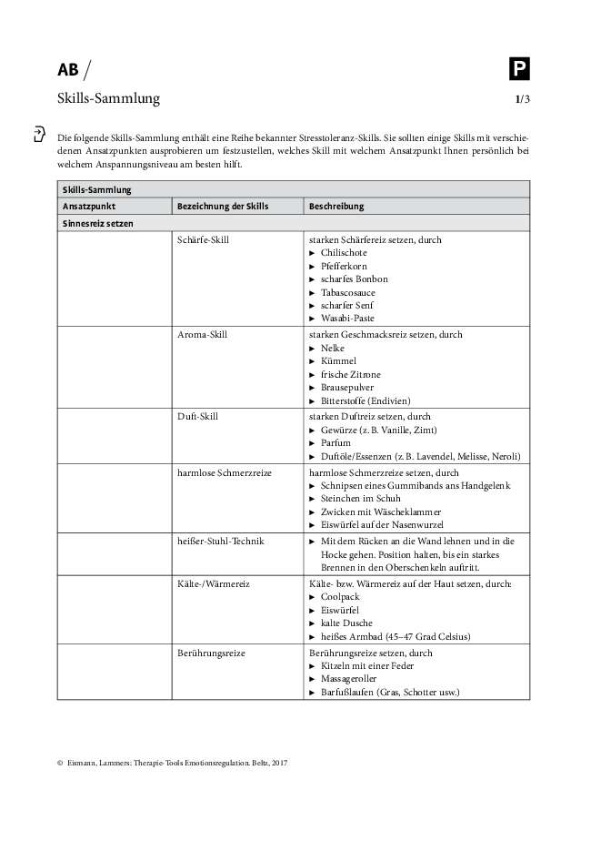 Emotionsregulation: Skills-Sammlung | psychotherapie.tools