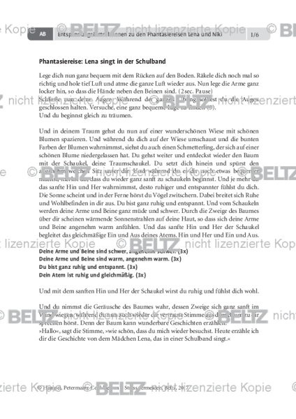 Anti-Stress-Training: Entspannungsinstruktionen zu den Phantasiereisen »Lena« und »Niki«