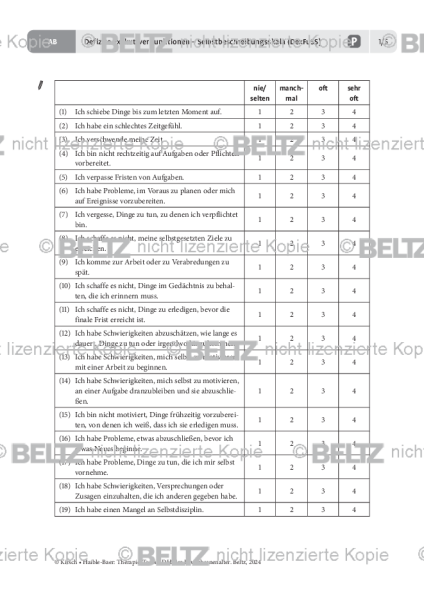 Defizite exekutiver Funktionen – Selbstbeschreibungsskala (DexFuSS) für Erwachsene mit ADHS