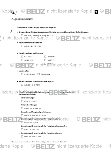 Kinder- und Jugendlichenpsychotherapie: Diagnostikübersicht