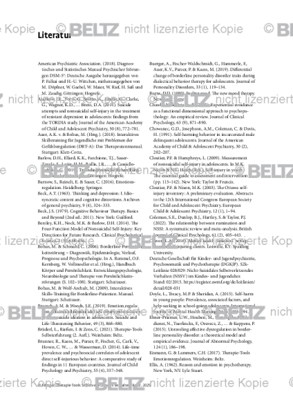 Selbstverletzendes Verhalten: Literatur