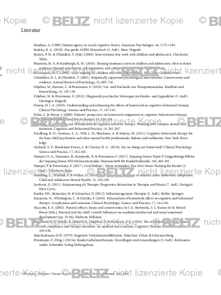 Kinder- und Jugendlichenpsychotherapie: Literatur