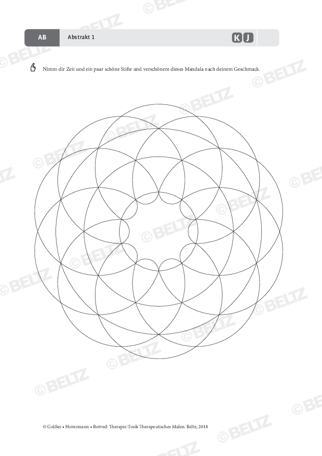 Therapeutisches Malen: Abstraktes Mandala 1 | psychotherapie.tools