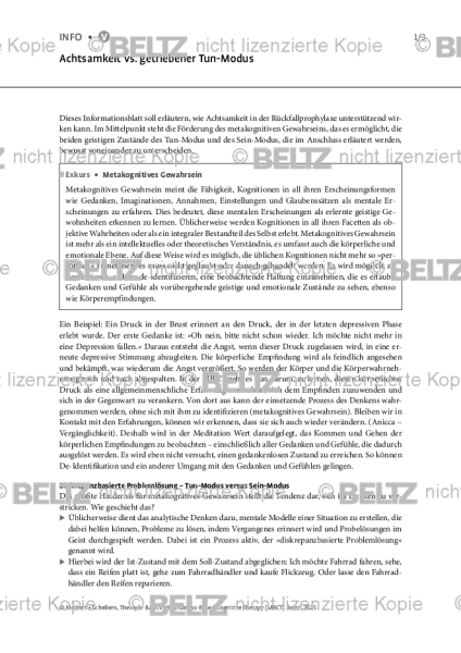 MBCT: Achtsamkeit vs. getriebener Tun-Modus