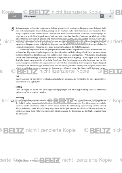 Ressourcenaktivierung: Körperkarte