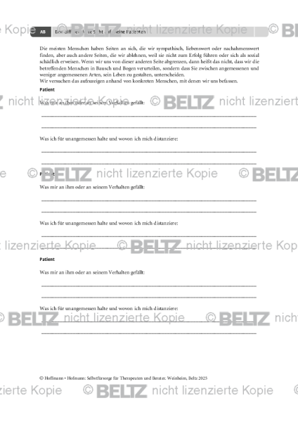 Selbstfürsorge: Eine differenzierte Sicht auf meine Patienten