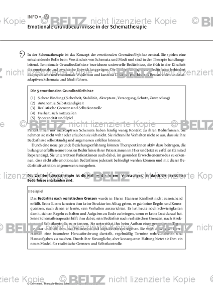 Schematherapie: Emotionale Grundbedürfnisse in der Schematherapie