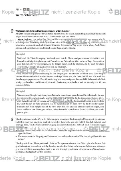 Emotionsregulation (K/J): Werte-Schatzkiste